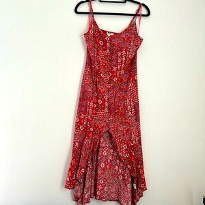 Boutique red high- low bohemian style dress